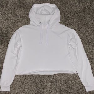 Women’s White Cropped Sweatshirt. Size Large.